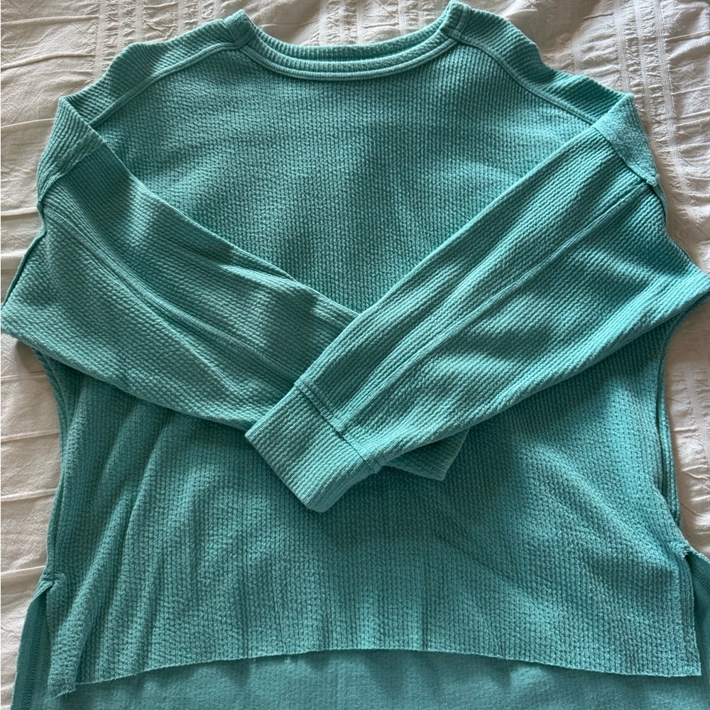 Maurices Aqua Waffle Knit Top
